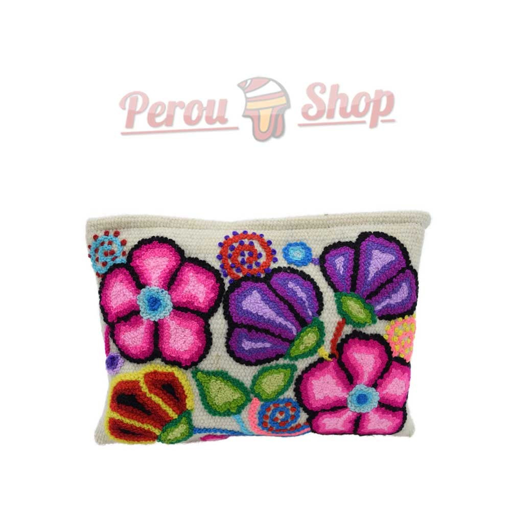 Trousse maquillage originale modéle fleurs andines