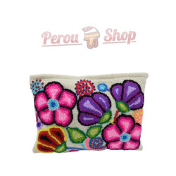 Trousse maquillage originale modéle fleurs andines