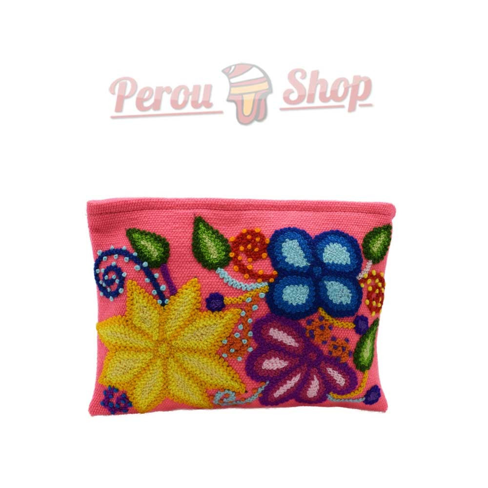 Trousse maquillage originale modéle fleurs andines