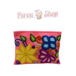 Trousse maquillage originale modéle fleurs andines