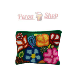 Trousse maquillage originale modéle fleurs andines