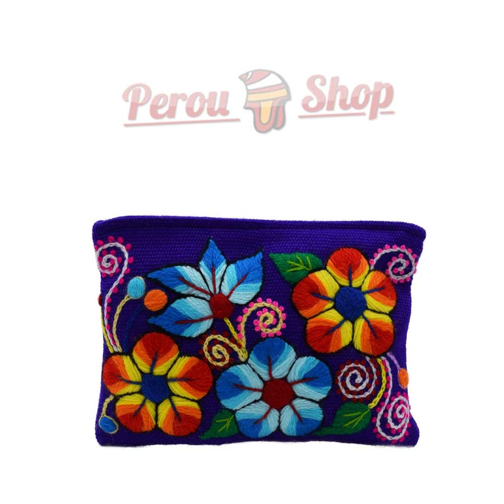 Trousse maquillage originale modéle fleurs andines