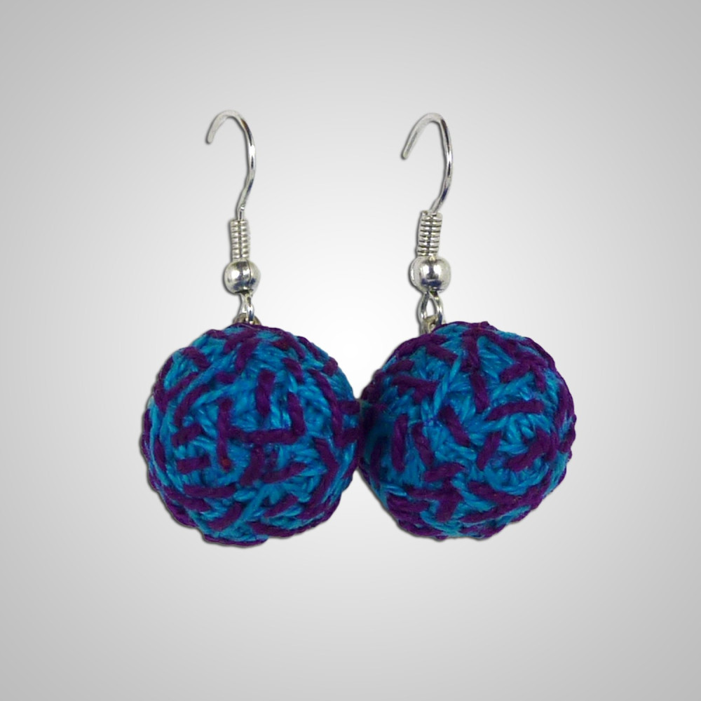 Boucles d'oreilles modèle Energia Inca couleur bleu