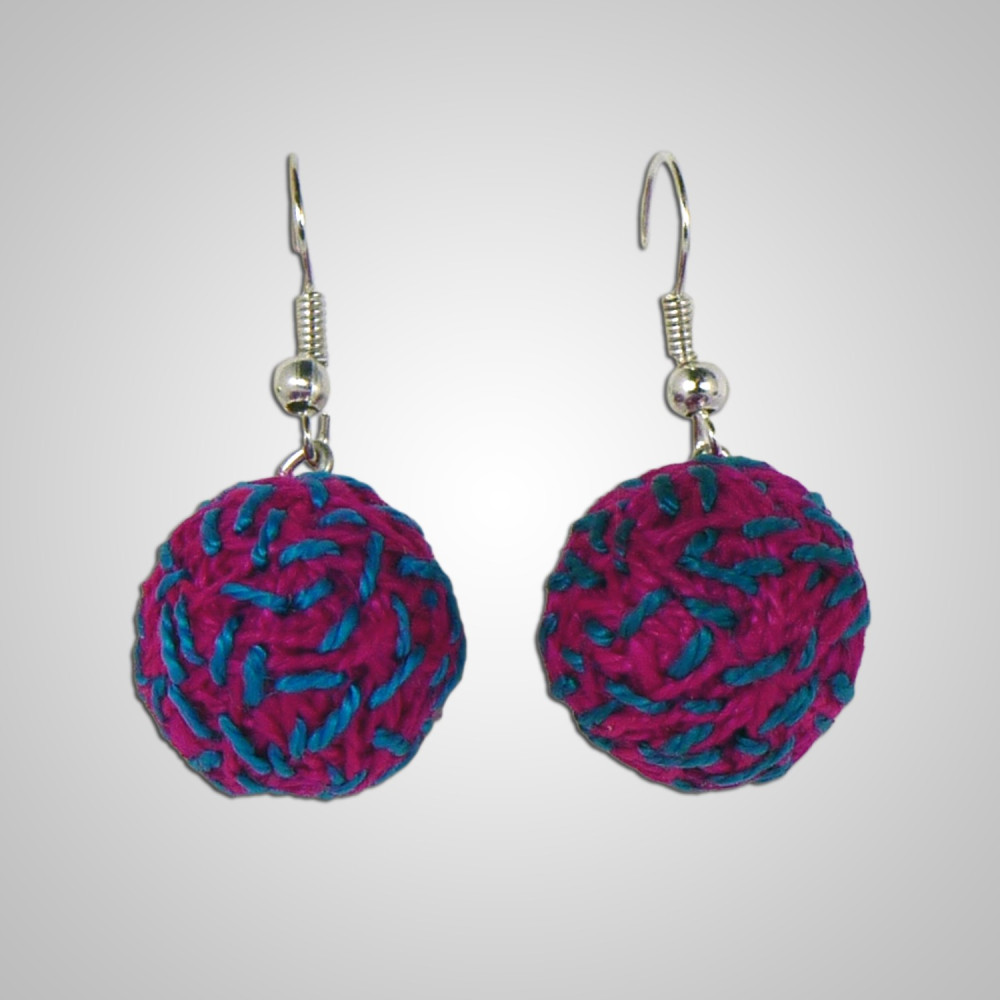 Boucles d'oreilles modèle Energia Inca couleur fushia