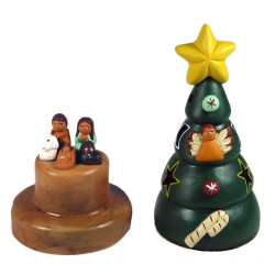 Crèche péruvienne modèle sapin de noël andin