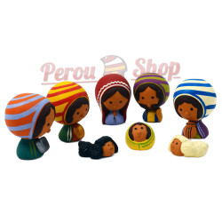 Crèche péruvienne en terre cuite, douceur de Noël