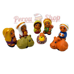 Crèche péruvienne modèle Couleurs de fête