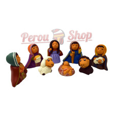 Crèche de Noël péruvienne traditionnelle : naissance Andine