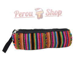 Trousse d'école noire en tissu péruvien