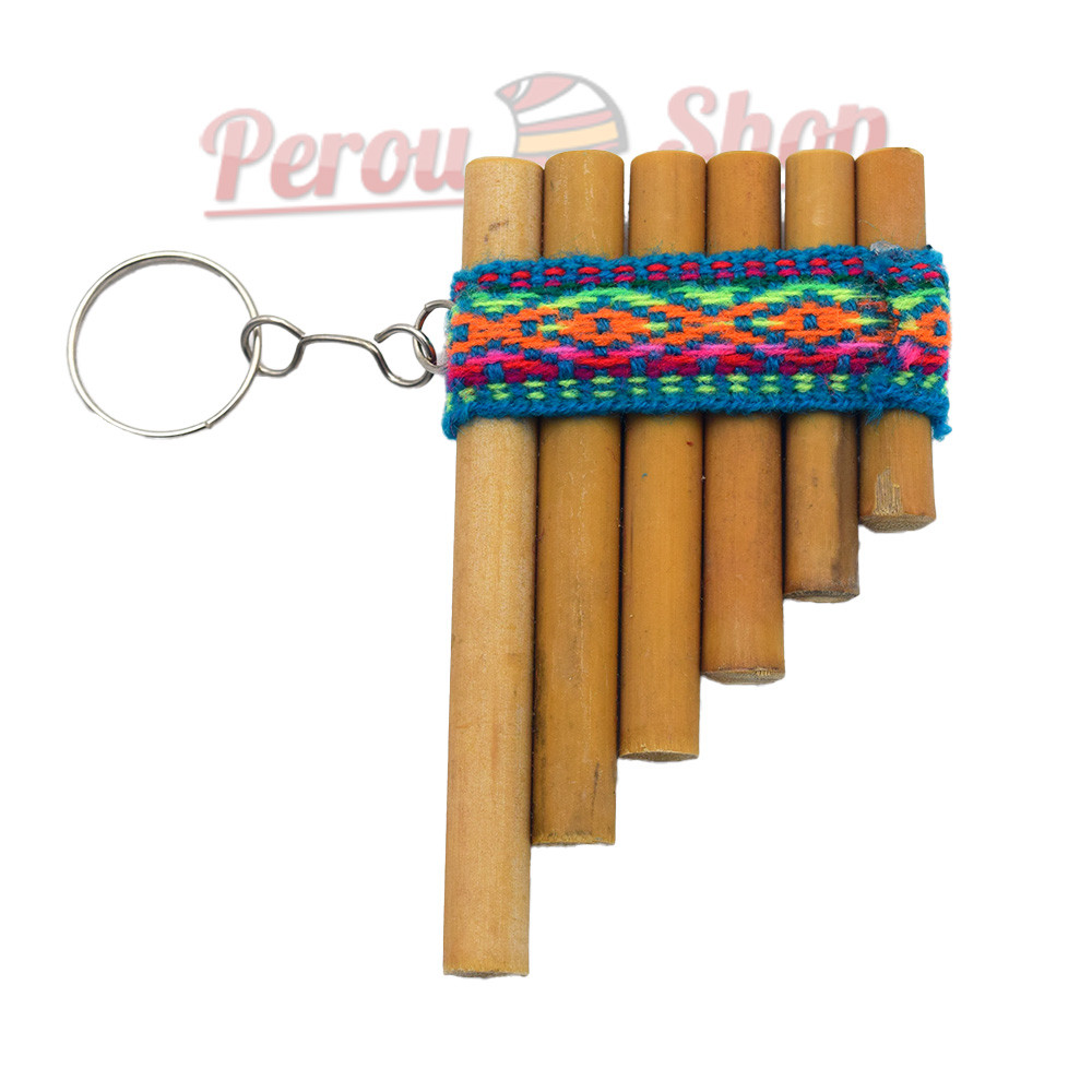 Porte-clé original flute de pan beige