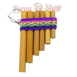 Porte-clé original flute de pan beige