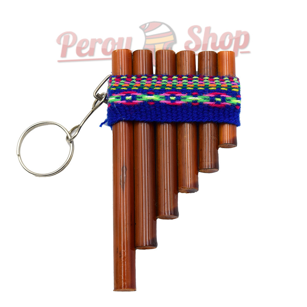 Porte-clé original flute de pan marron