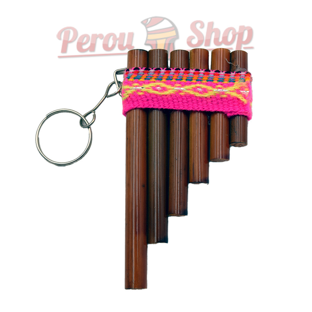 Porte-clé original flute de pan marron