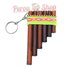 Porte-clé original flute de pan marron