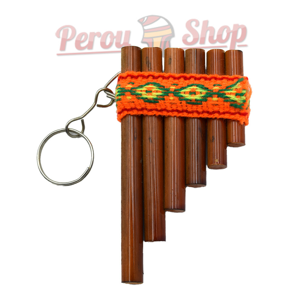 Porte-clé original flute de pan marron