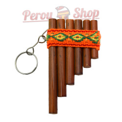Porte-clé original flute de pan marron