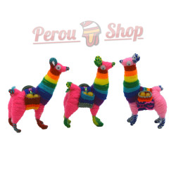 Magnet frigo aux lamas multicolores