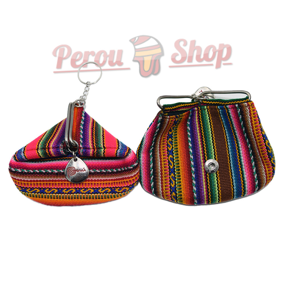 Porte-clés porte-monnaie en tissu péruvien