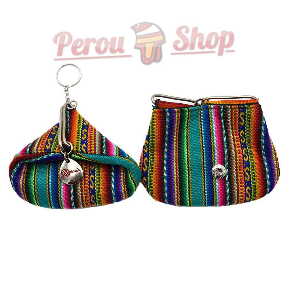 Porte-clés porte-monnaie en tissu péruvien