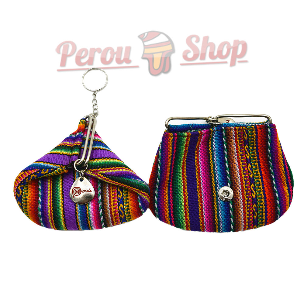 Porte-clés porte-monnaie en tissu péruvien