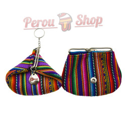 Porte-clés porte-monnaie en tissu péruvien