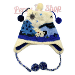 Bonnet péruvien bébé doublé en polaire