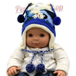 Bonnet péruvien bébé doublé en polaire