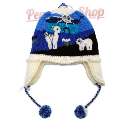 Bonnet péruvien bébé doublé en polaire