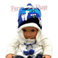 Bonnet péruvien bébé doublé en polaire