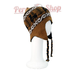 Bonnet Péruvien réversible noir et marron