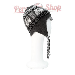 Bonnet Péruvien réversible gris et gris foncé