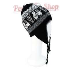 Bonnet Péruvien réversible gris et noir