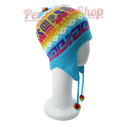 Bonnet Péruvien Original couleur cyan