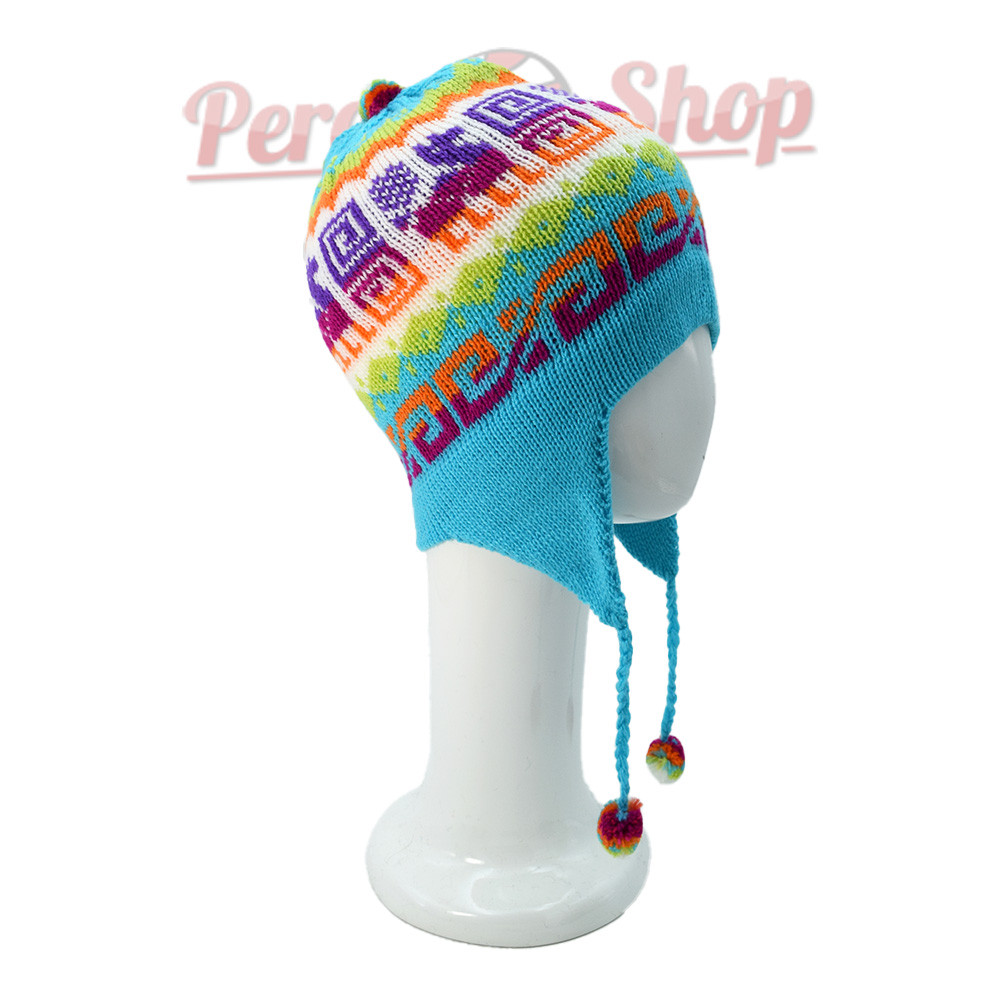 Bonnet du Pérou couleur cyan
