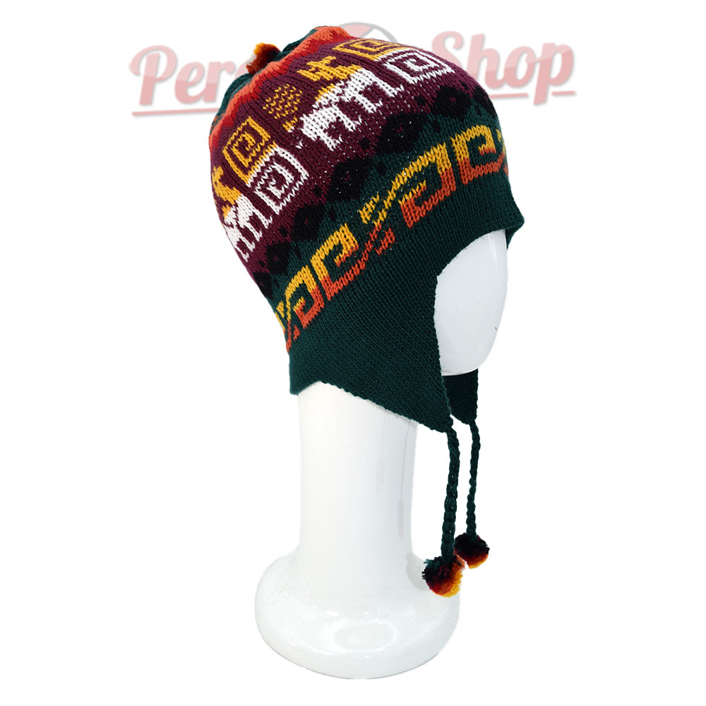 Bonnet péruvien couleur vert foncé