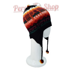 Bonnet Péruvien Fait Main avec Motifs Géométriques