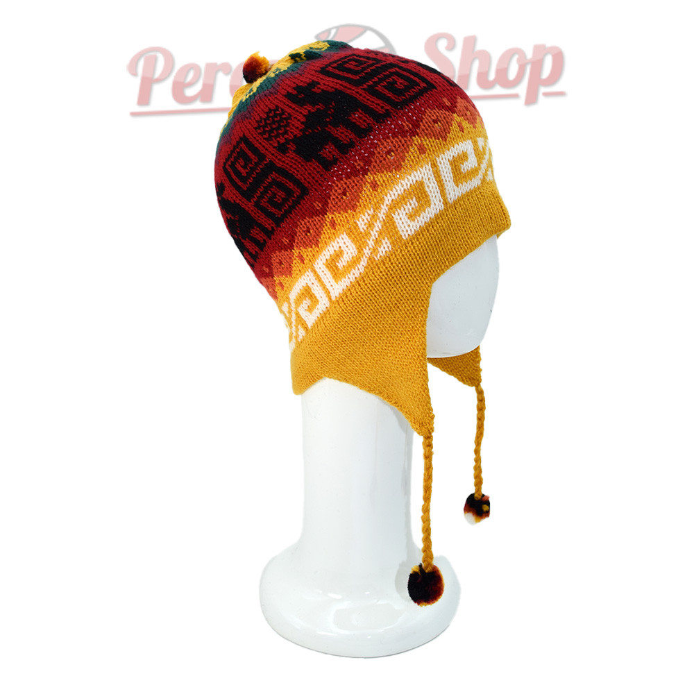 Bonnet péruvien couleur jaune moutarde