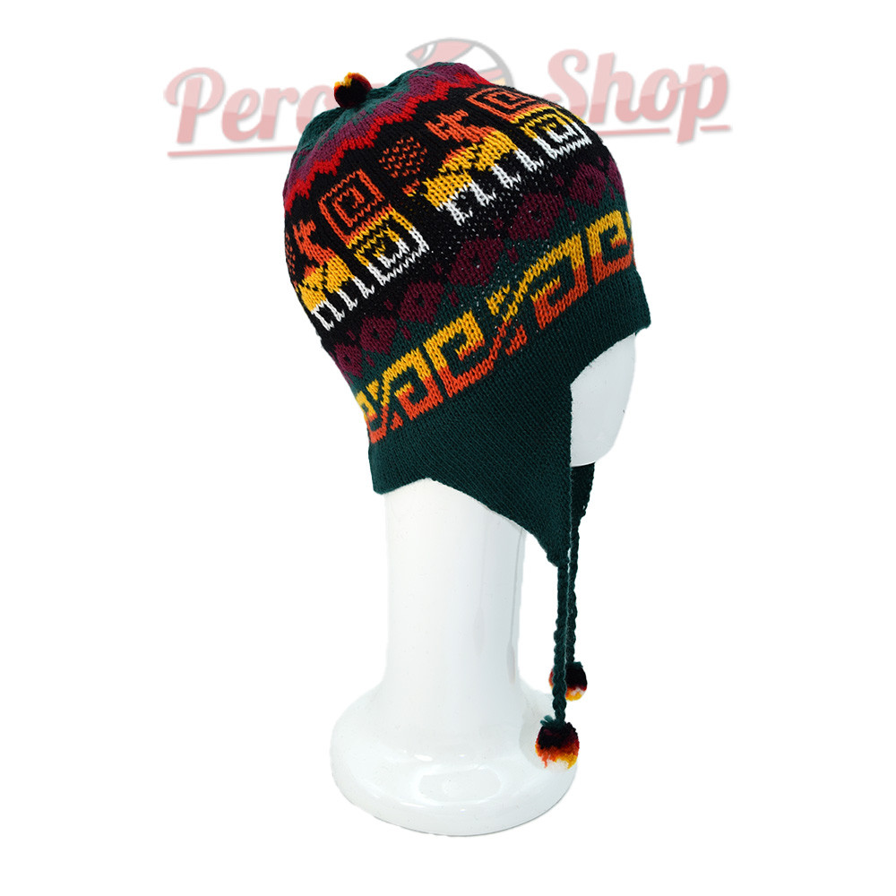 Bonnet du Pérou couleur vert foncé