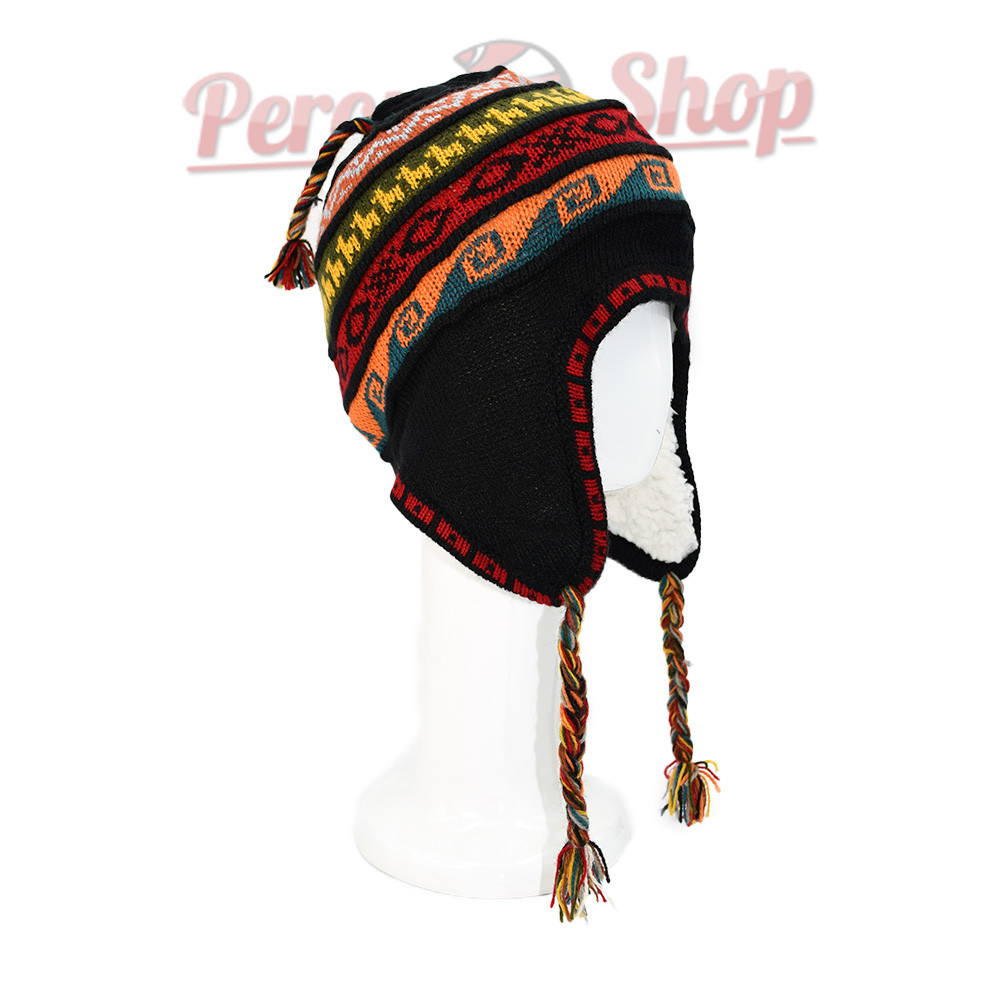 Bonnet péruvien doublure polaire mouton, parfait contre le froid