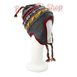 Bonnet péruvien doublure polaire couleur gris
