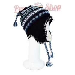 Bonnet péruvien couleur bleu marine doublé polaire mouton