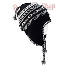 Bonnet chaud en laine d'alpaga doublé polaire, couleur noir