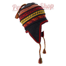 Bonnet péruvien doublé polaire, couleur anthracite