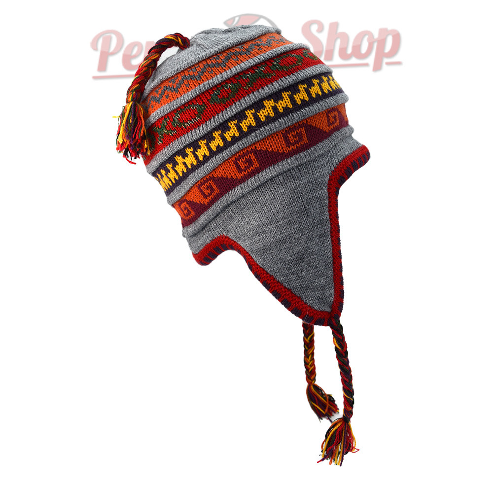 Bonnet doublé polaire fabriqué au Pérou, couleur gris