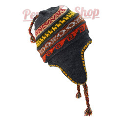 Bonnet doublé polaire fabriqué au Pérou, couleur gris foncé