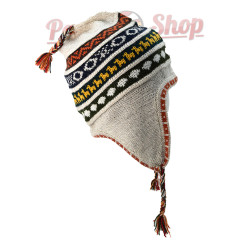 Bonnet doublure polaire fabriqué au Pérou, couleur crème