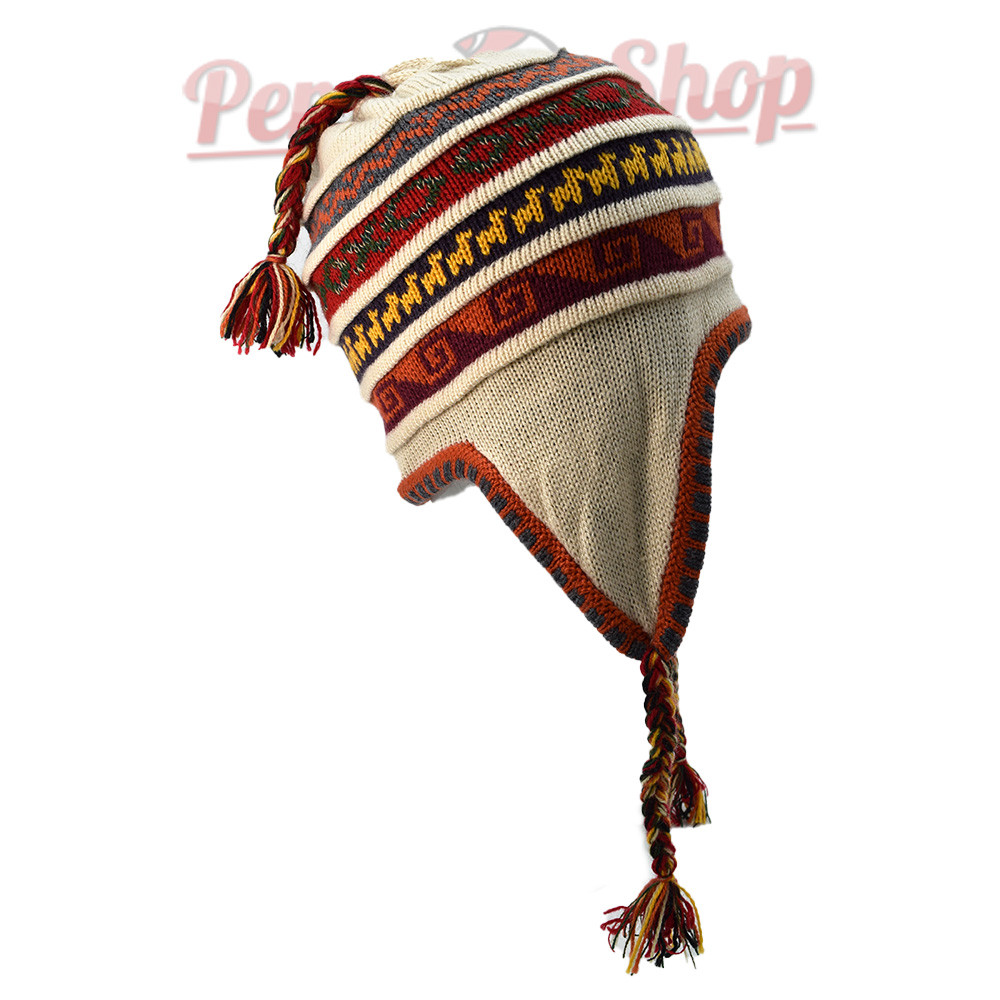 Bonnet doublure polaire fabriqué au Pérou, couleur beige
