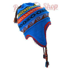 Bonnet doublure polaire fabriqué au Pérou, couleur bleu