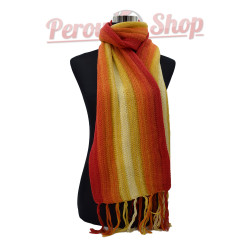 Bonnet écharpe 2 en 1 avec dégradé de couleurs jaune et orange