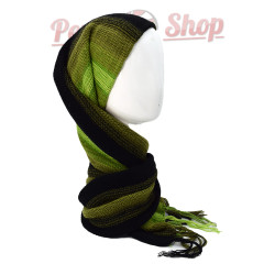 Bonnet écharpe homme avec dégradé de couleurs vert et noir